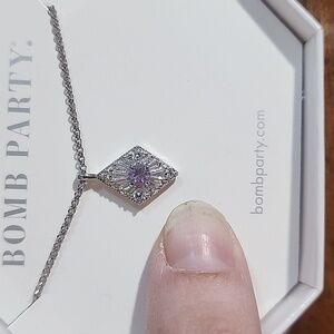 The Sterling Club Genuine Amethyst .925 Solid Sterling Sliver 18"+2.5 Extender